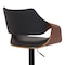 Armen Living Aspen Adjustable Swivel Black Faux Leather and Walnut Wood Bar Stool with Black Base LCASBAWABL - alternate 5